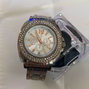 Rhinestone Silver & Rose Watch
